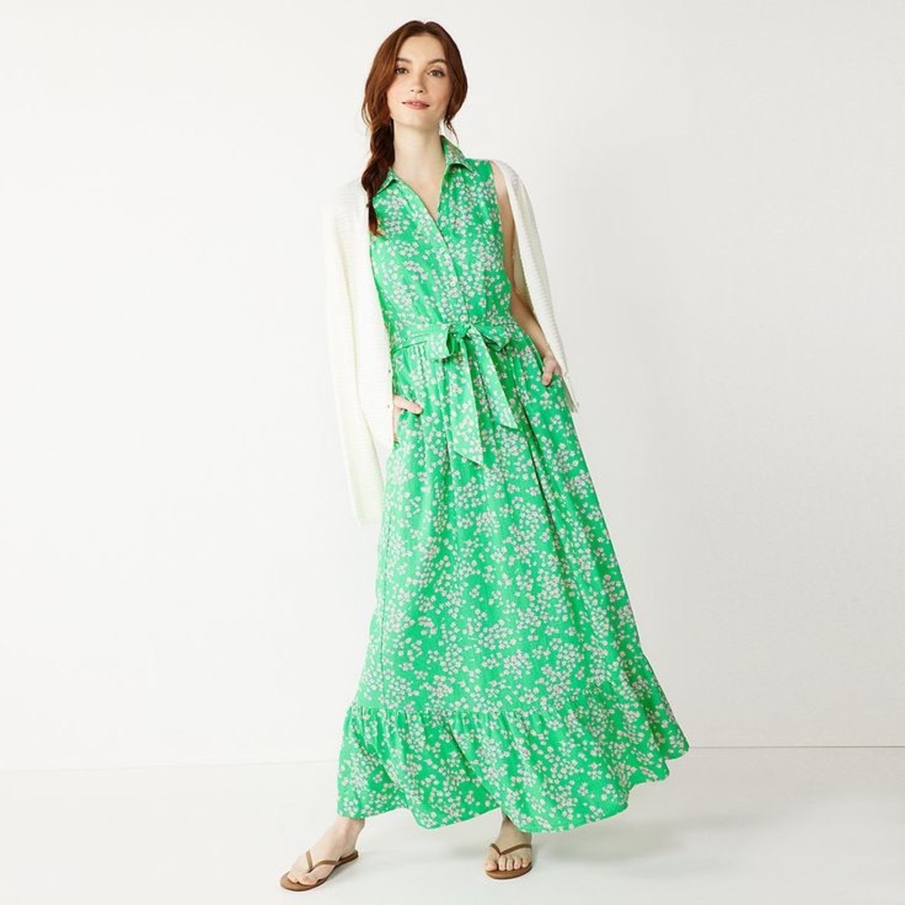 Draper James RSVP Floral Maxi Shirt Dress